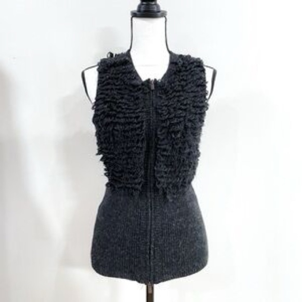 BCBGMaxAzria Black Textured Vest